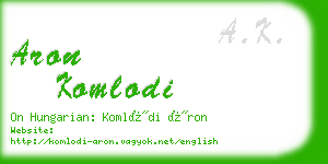 aron komlodi business card